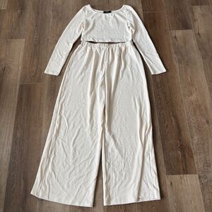 Cider Cream Long Sleeve and Pants Ribbed Lounge Set - Size XL - NWT